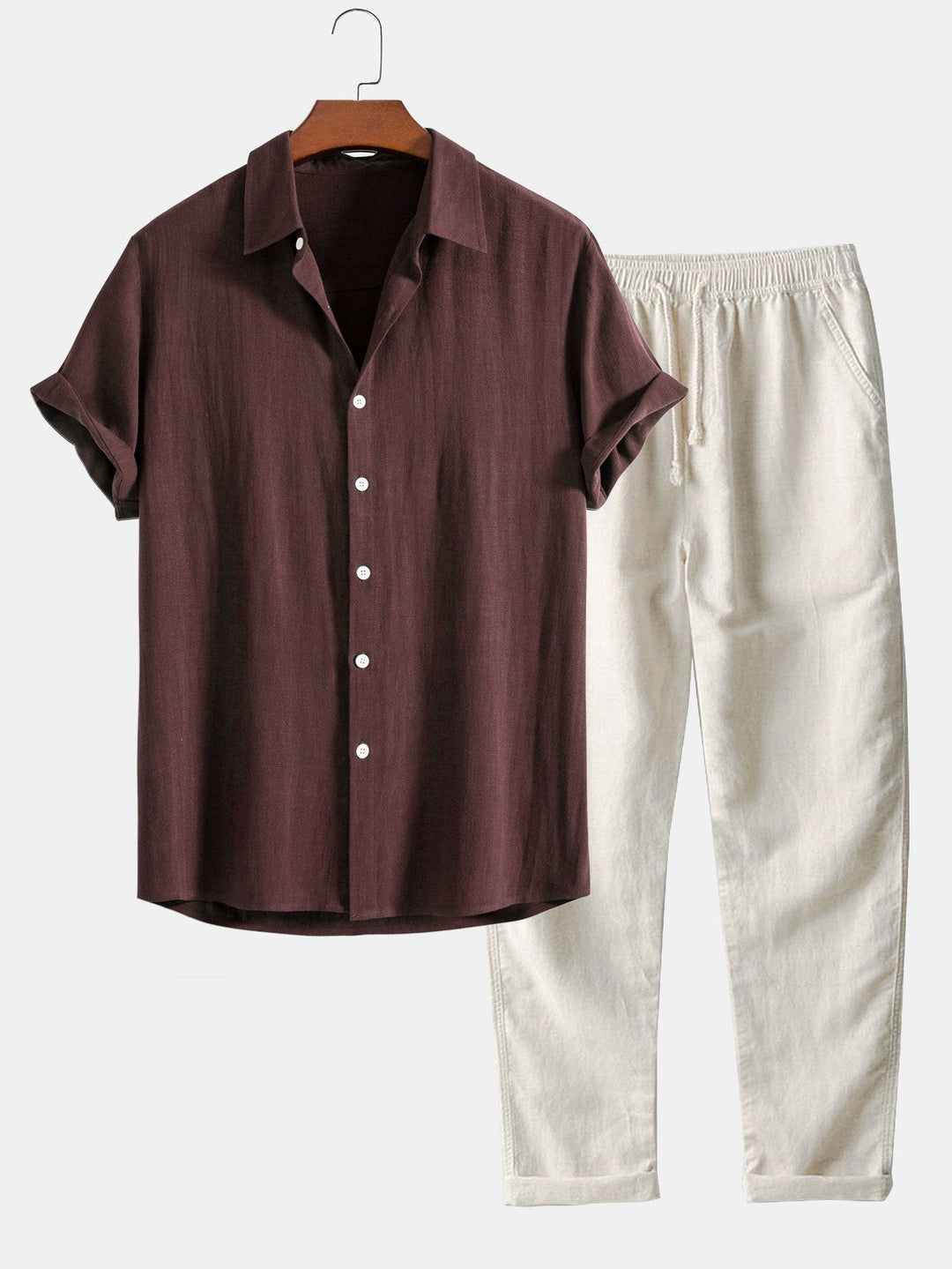 FELIX™ | CASUAL MEN'S LINEN POLO AND TROUSER SET