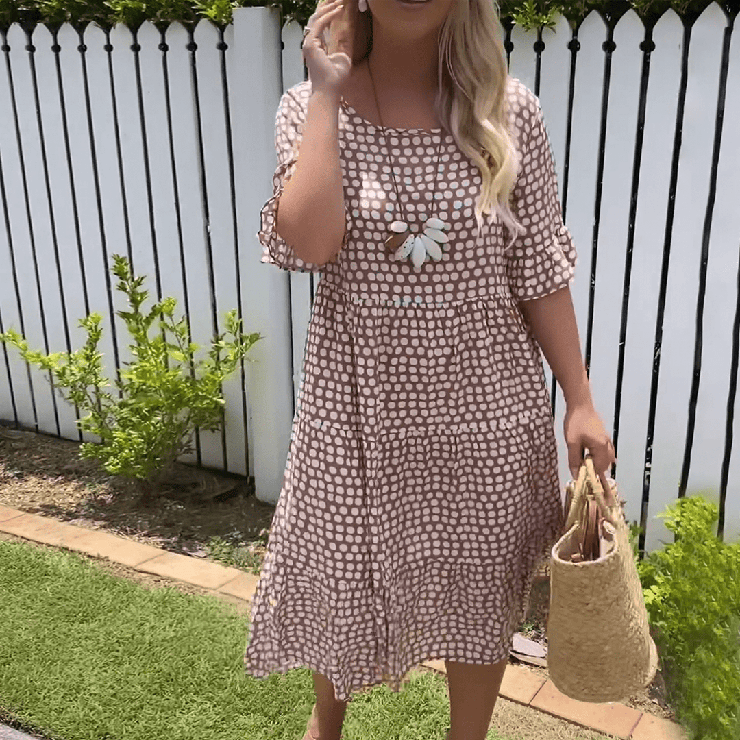 Jaclyn | Elegant Short-Sleeve Midi Dress