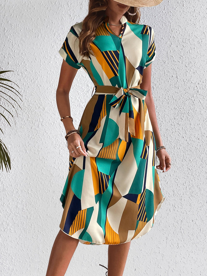 Irene™ | Stylish Multicolour Abstract Art Dress