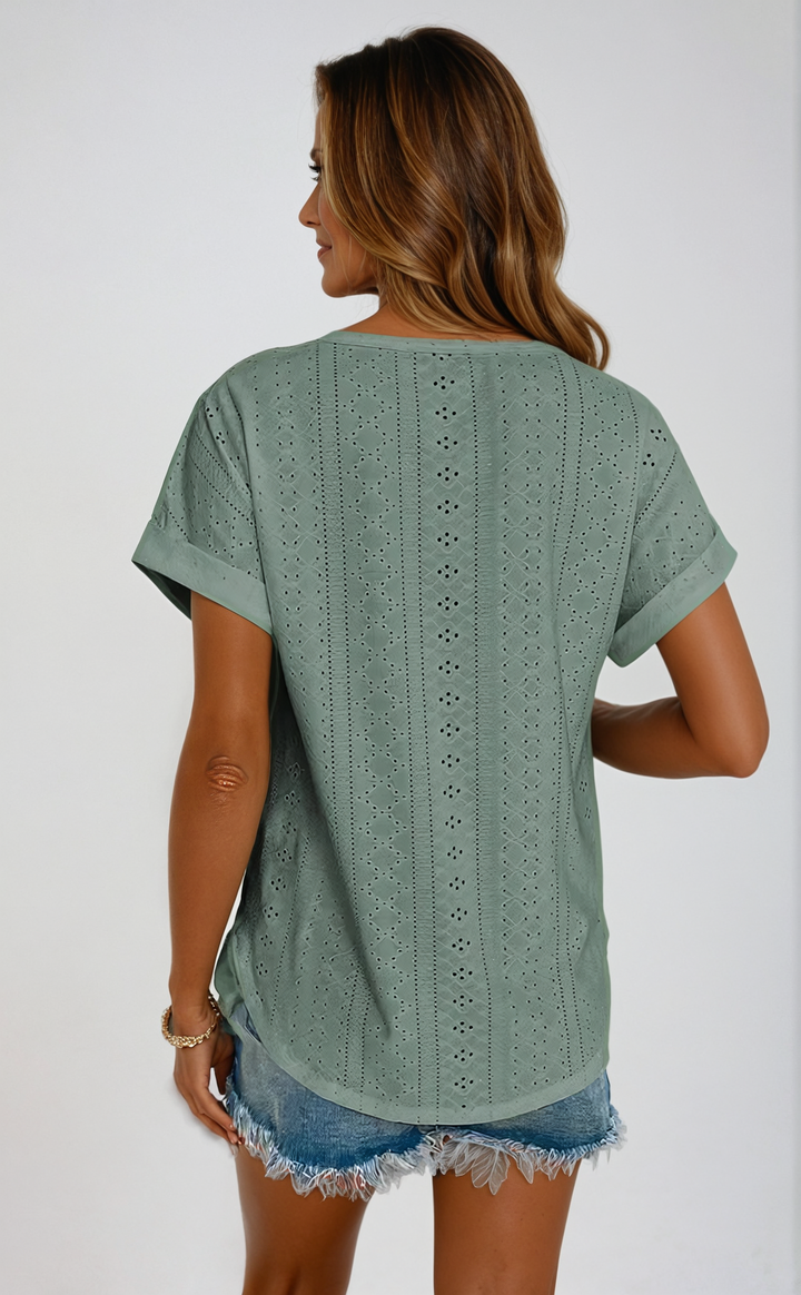 Yelena™ | Casual Elegant Eyelet Top