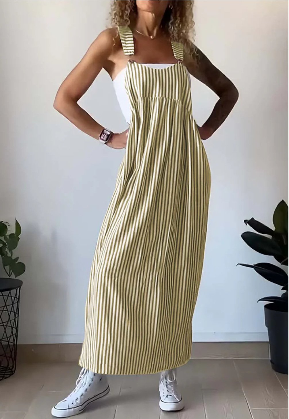 Sofia™ | Casual Striped Maxi Dress Jumpsuit