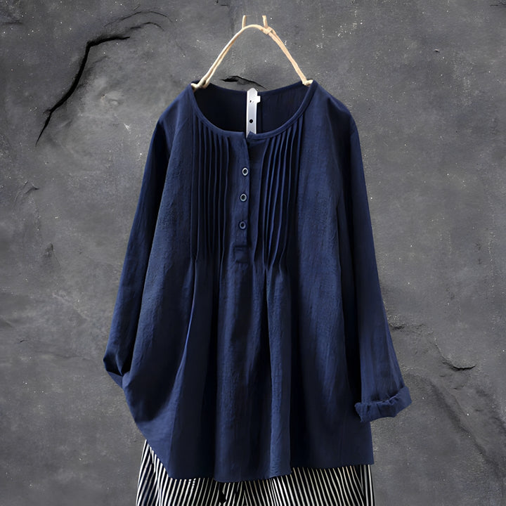 Tiare™ | Stylish Pleated Button-Down Tunic