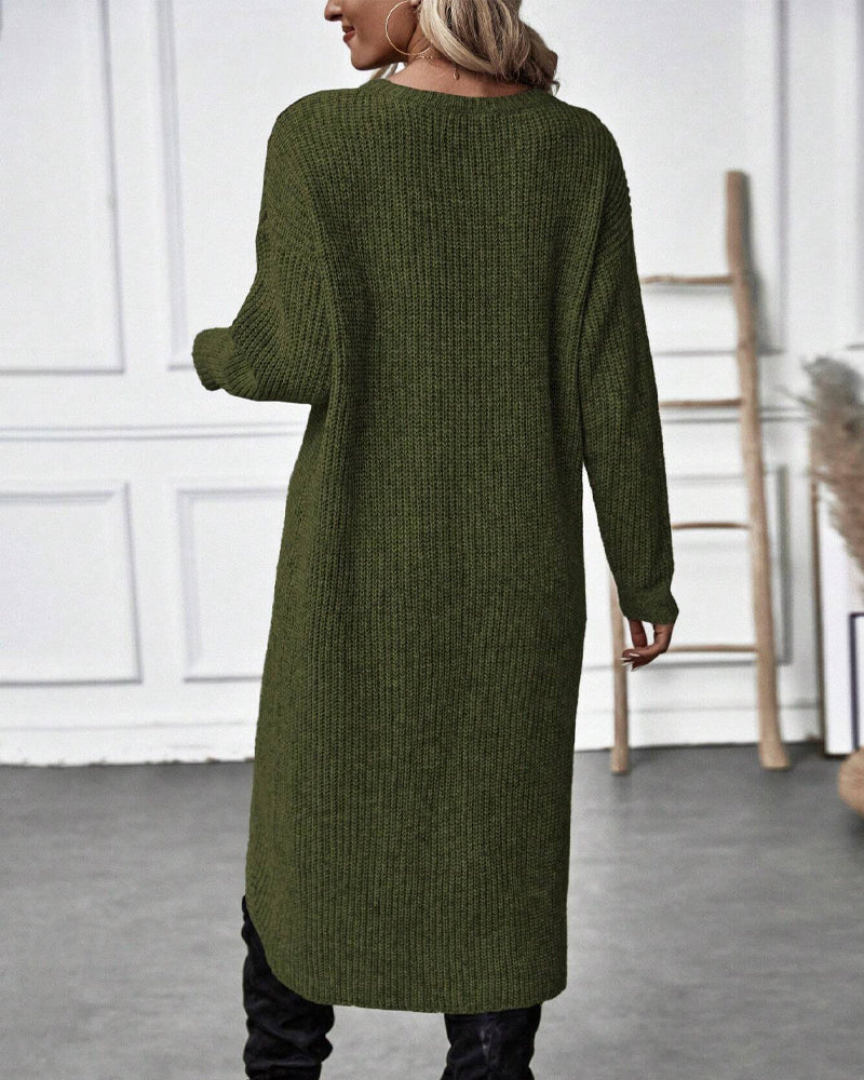 Aria | Asymmetric Cut One-Colour Knitted Pullover