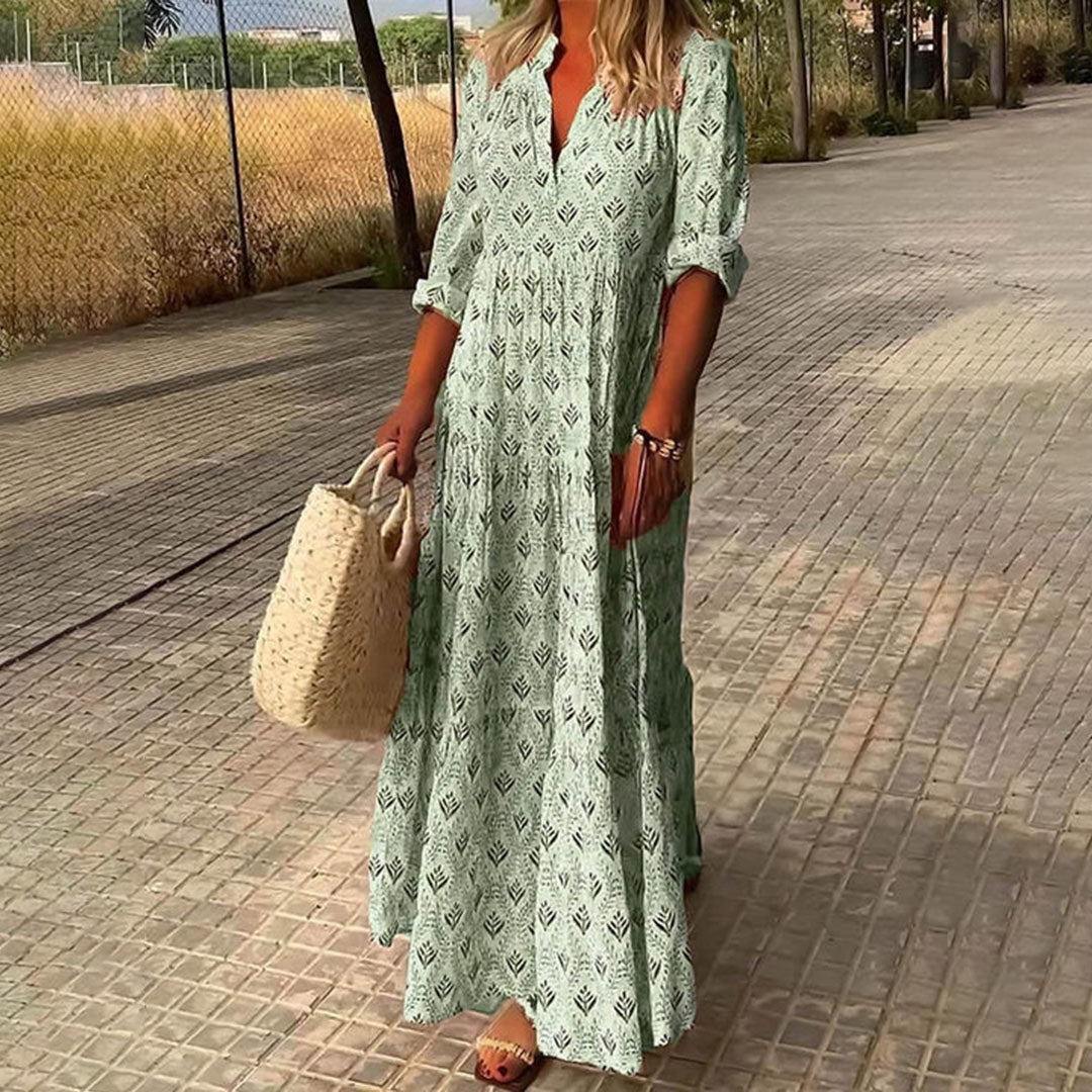 Aroha™️ | Elegant Boho Chic Pattern Maxi Dress