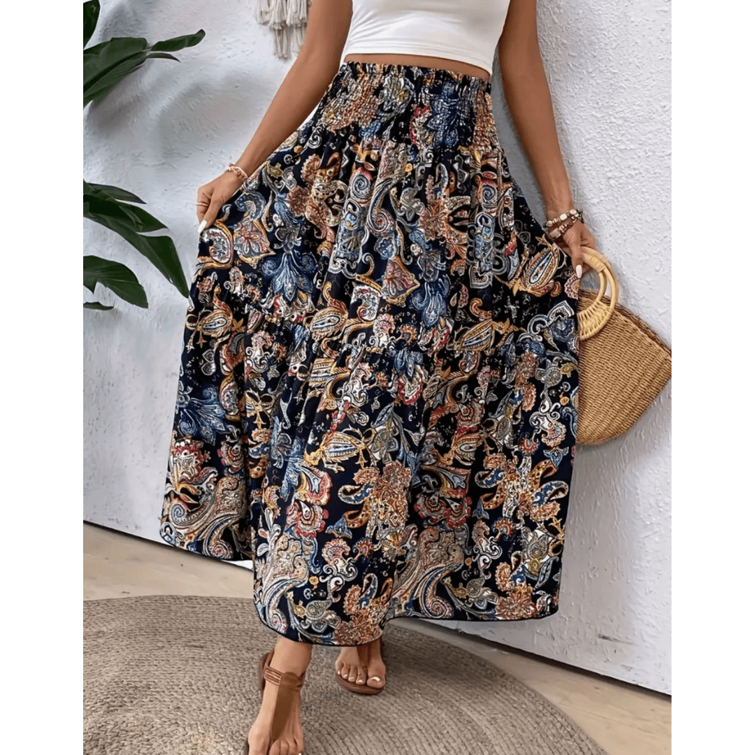 Nell | Trendy Boho Multicoloured Maxi Skirt