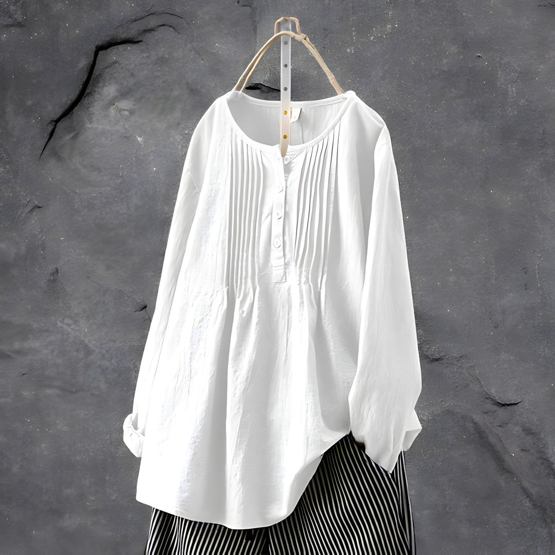 Tiare™ | Stylish Pleated Button-Down Tunic