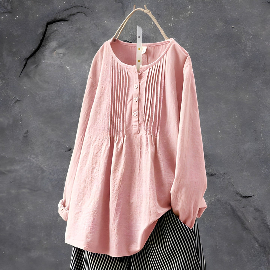 Tiare™ | Stylish Pleated Button-Down Tunic