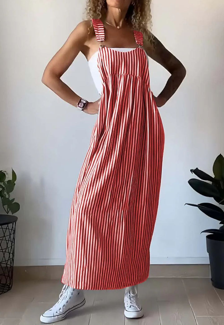 Sofia™ | Casual Striped Maxi Dress Jumpsuit