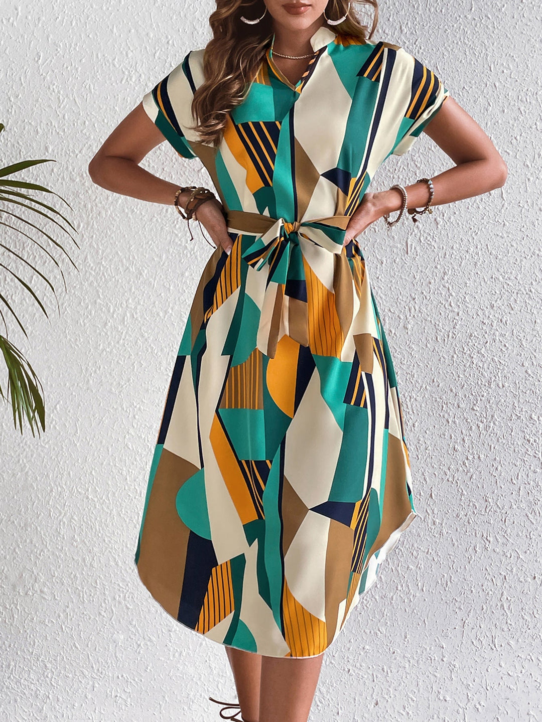 Irene™ | Stylish Multicolour Abstract Art Dress