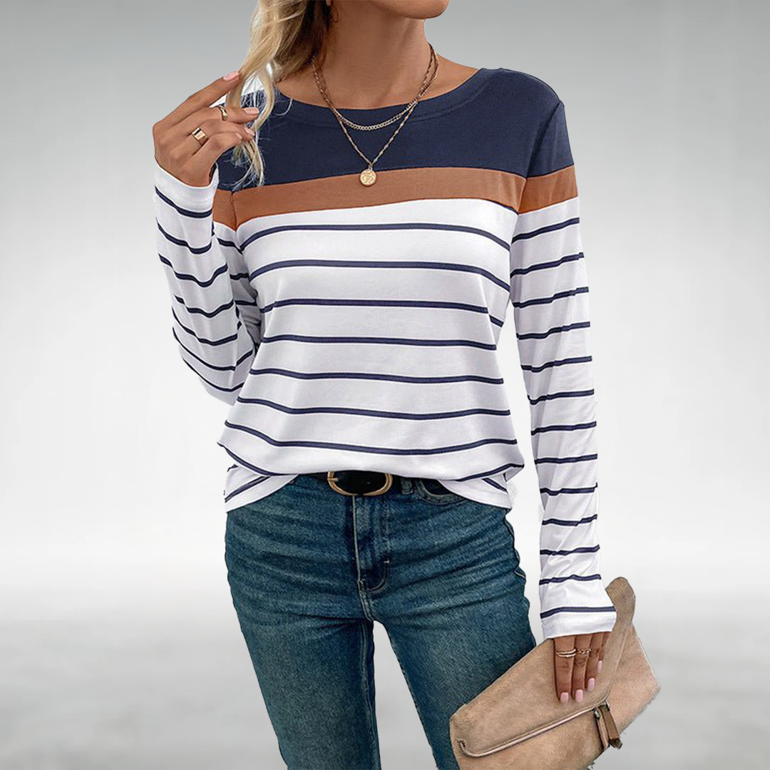 Ayana™️ | Premium Striped Casual - Long Sleeve Vintage Women's Top