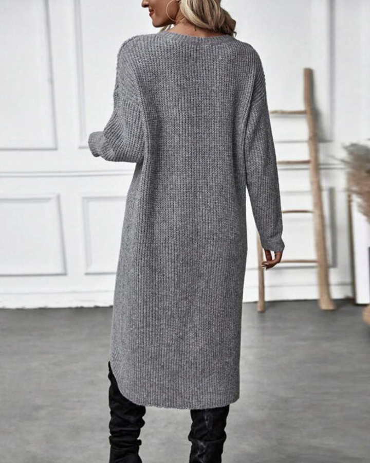 Aria | Asymmetric Cut One-Colour Knitted Pullover