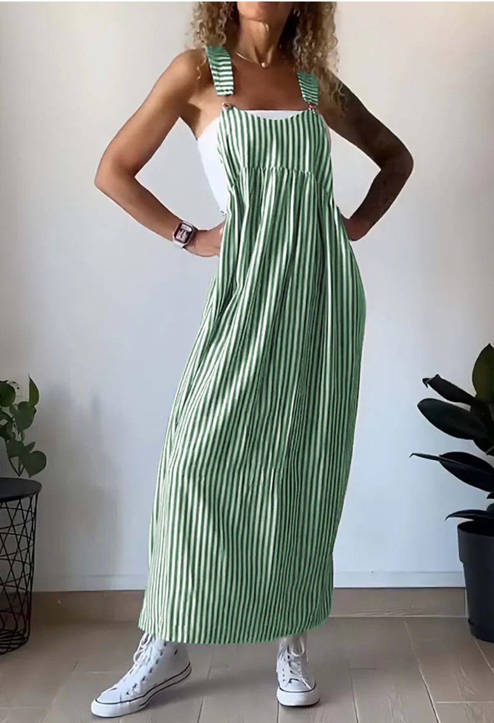 Sofia™ | Casual Striped Maxi Dress Jumpsuit