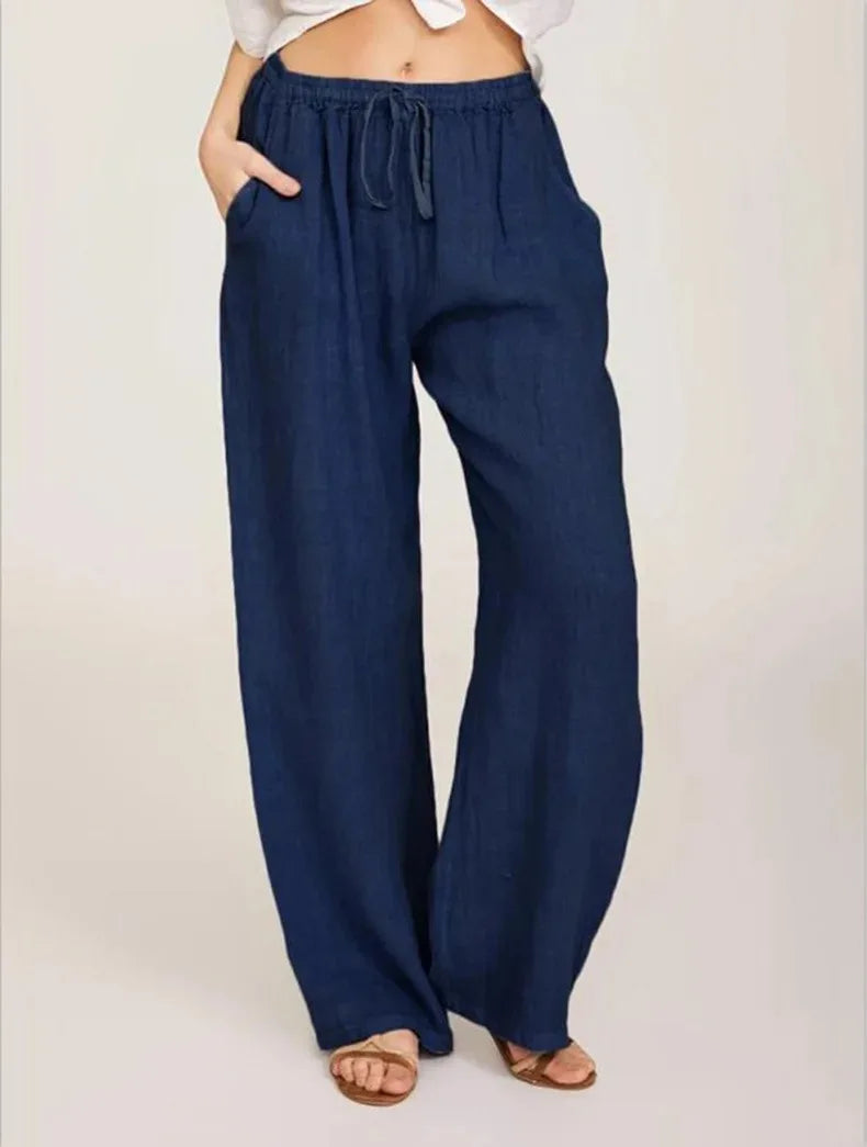 Nivara | Casual Loose Solid Colour Elastic-Waist Trouser