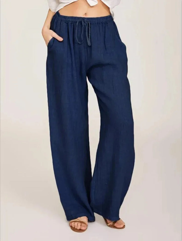 Nivara | Casual Loose Solid Colour Elastic-Waist Trouser