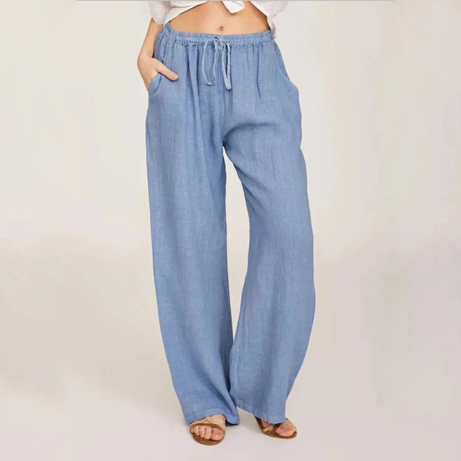 Nivara | Casual Loose Solid Colour Elastic-Waist Trouser