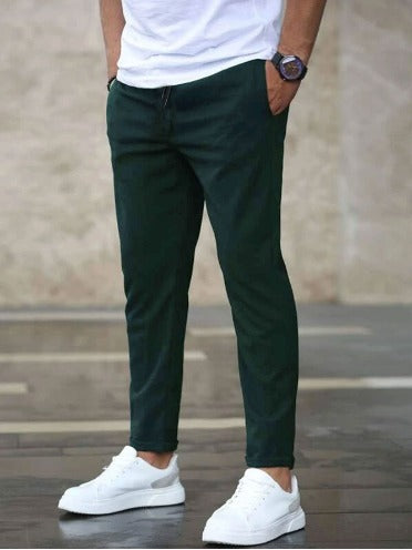 Elwyn | Solid-Colour Comfort Pants with Stretch