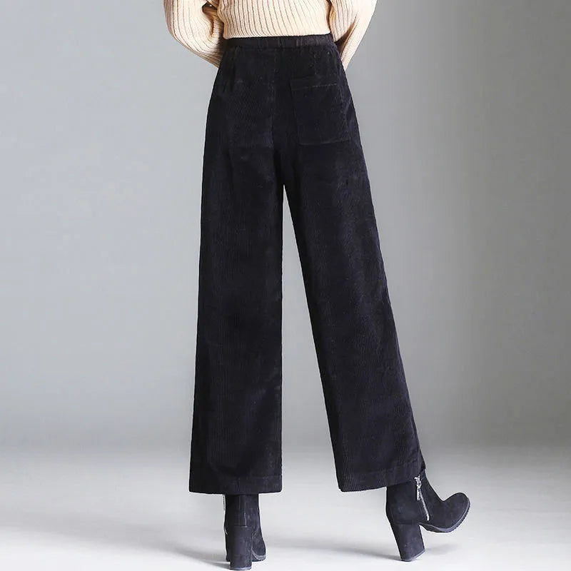 Loni™ | Soft High-Waist Solid Colour Corduroy Pants