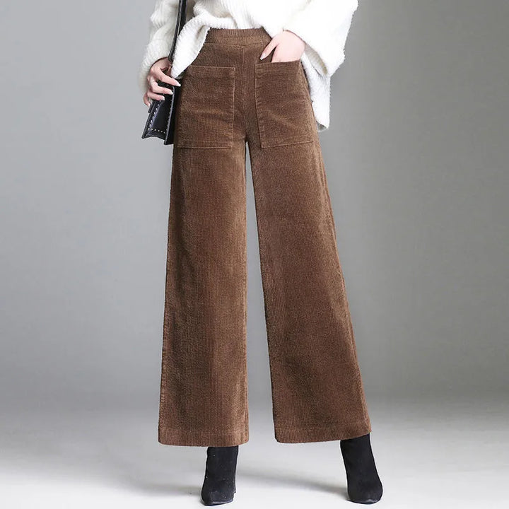 Loni™ | Soft High-Waist Solid Colour Corduroy Pants