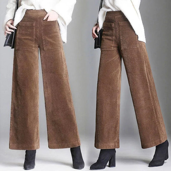 Loni™ | Soft High-Waist Solid Colour Corduroy Pants