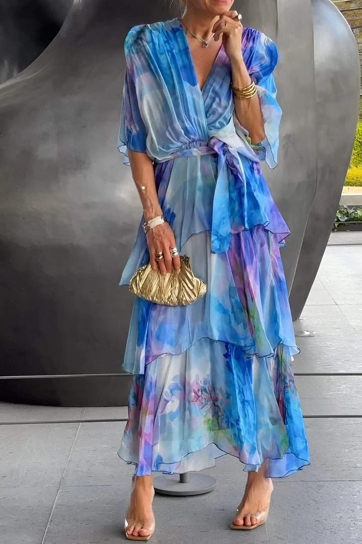 Avalance™ | Chic Elegant Multi-Colour Maxi Dress