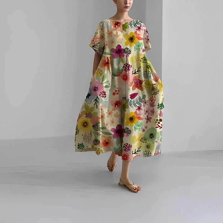 Noora™ | Boho Floral Spring Maxi Dress