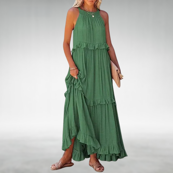 Elaria™ | Elegant Solid Colour Maxi Dress