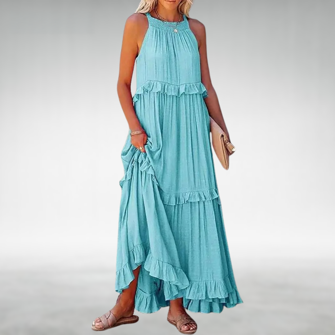 Elaria™ | Elegant Solid Colour Maxi Dress