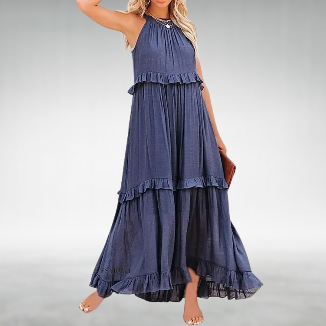 Elaria™ | Elegant Solid Colour Maxi Dress