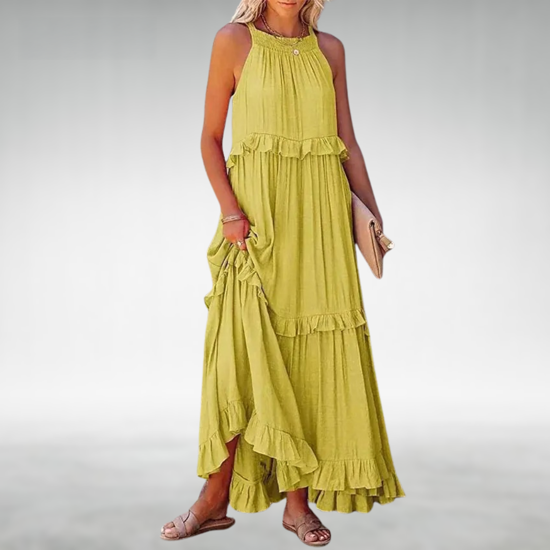 Elaria™ | Elegant Solid Colour Maxi Dress