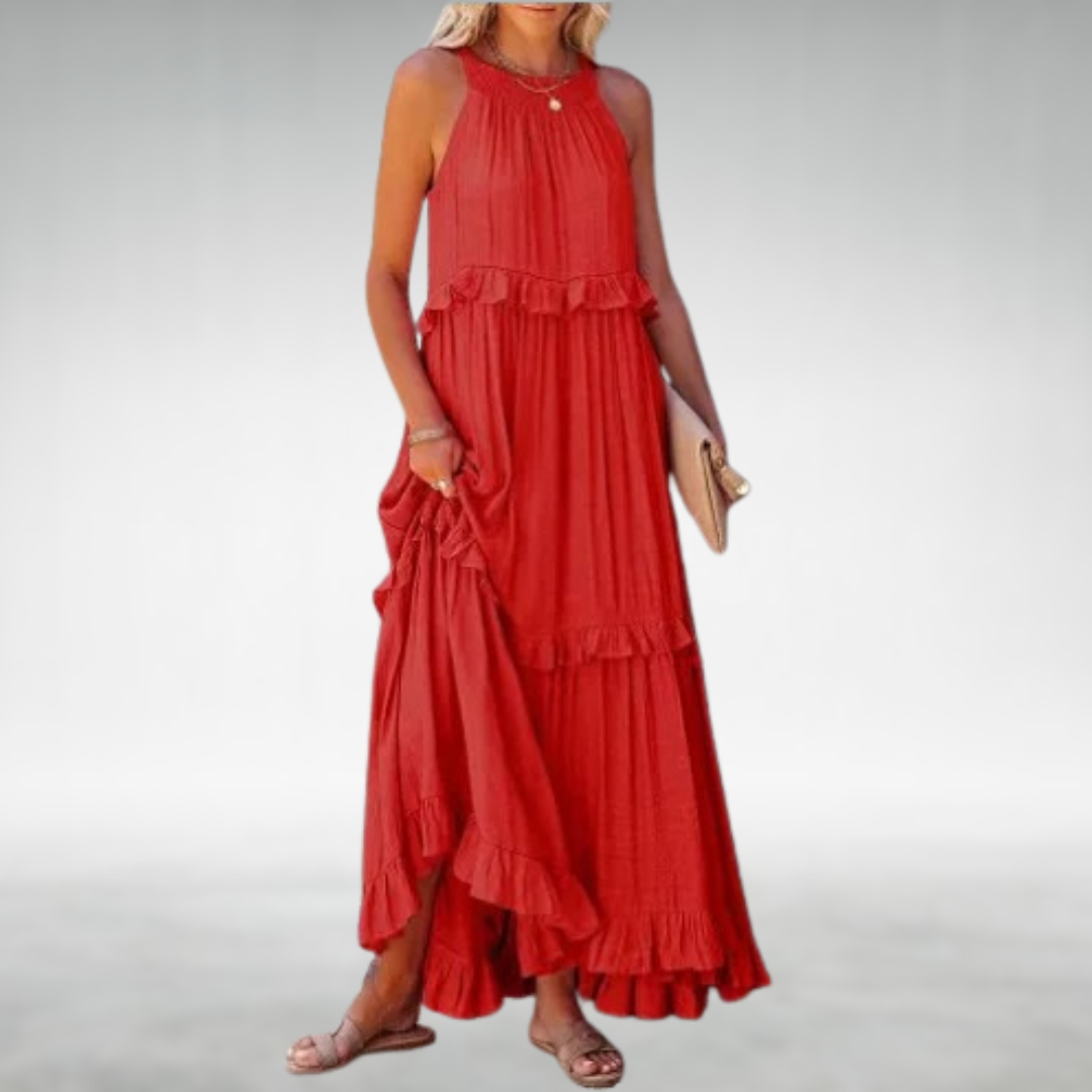 Elaria™ | Elegant Solid Colour Maxi Dress