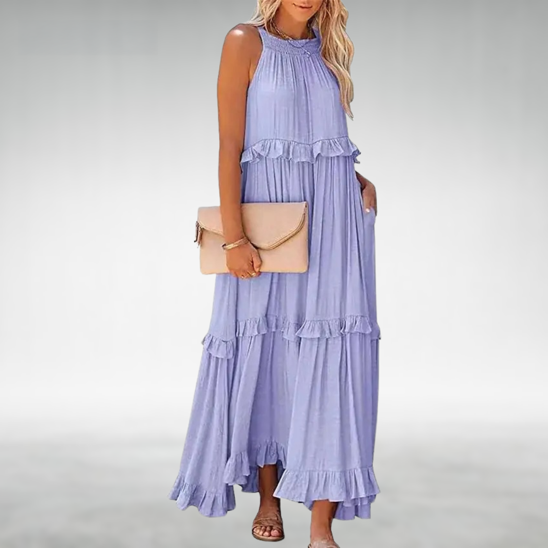 Elaria™ | Elegant Solid Colour Maxi Dress