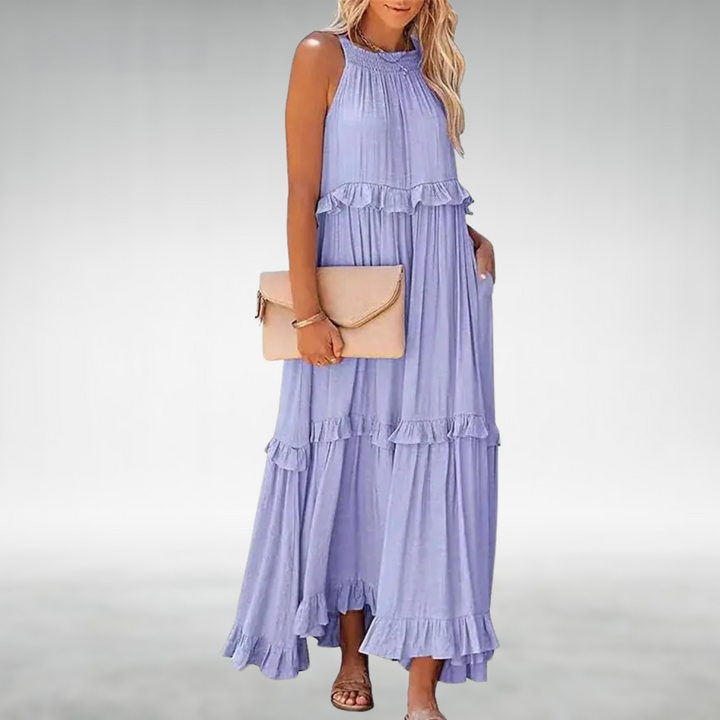 Elaria™ | Elegant Solid Colour Maxi Dress