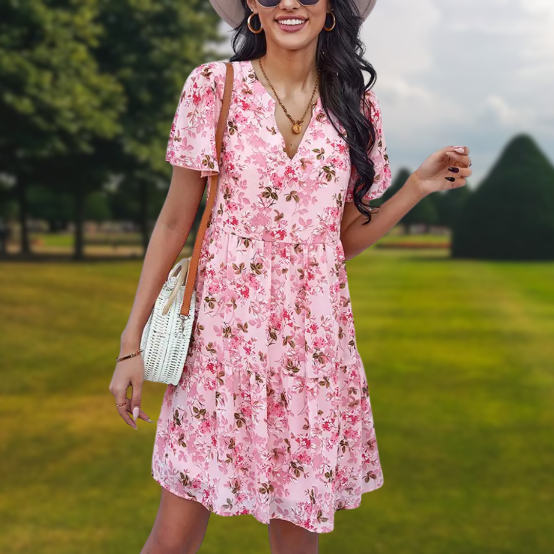 Isabelle™ | Elegant Timeless Women's Dress with Floral Print