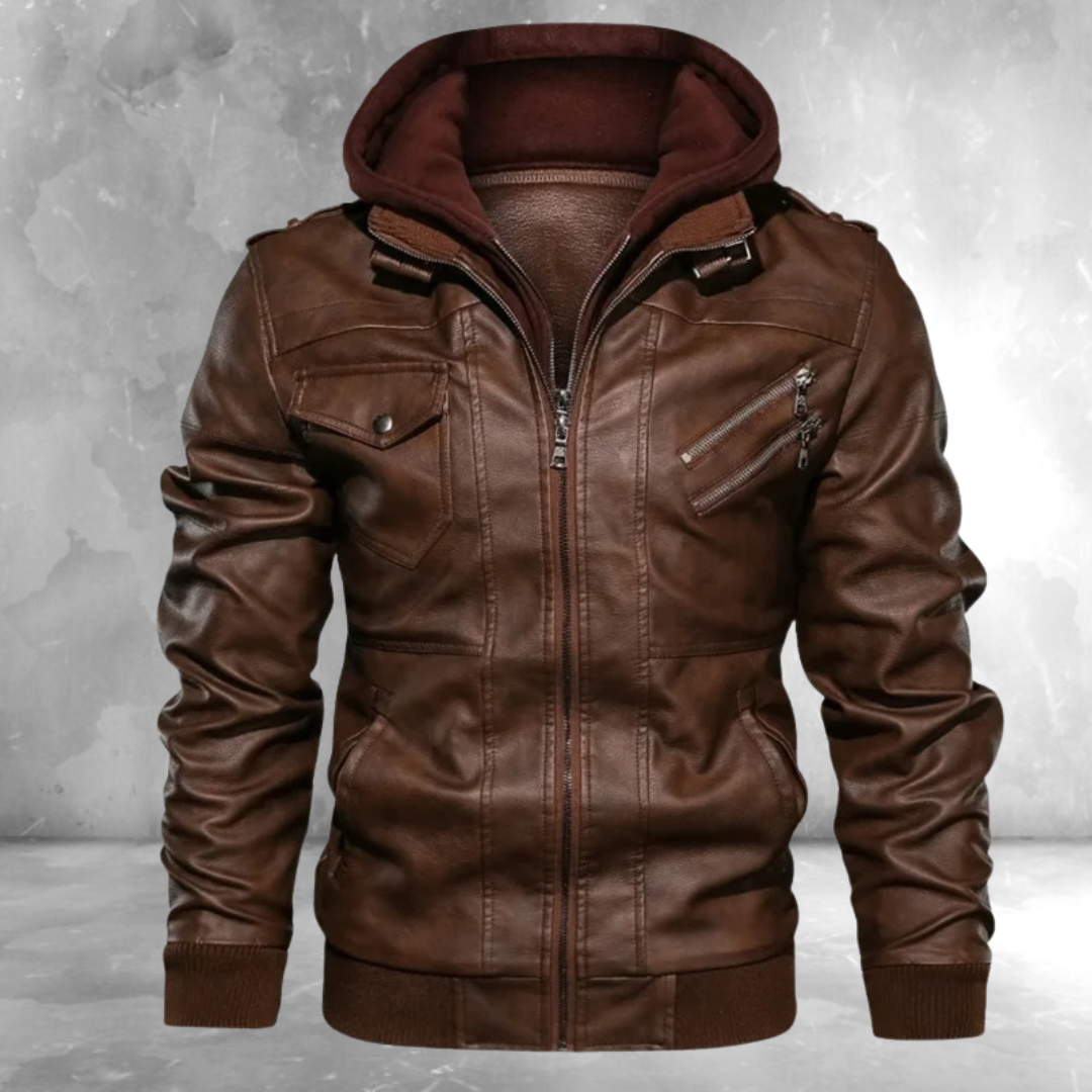 Caleb™ | Leather Men's Jacket