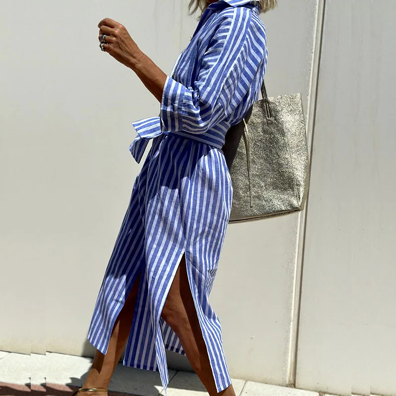 Amalia™ | Striped Long-Shirt Dress