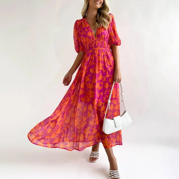 Sophia | Stylish Vibrant Multicolour Maxi-Dress