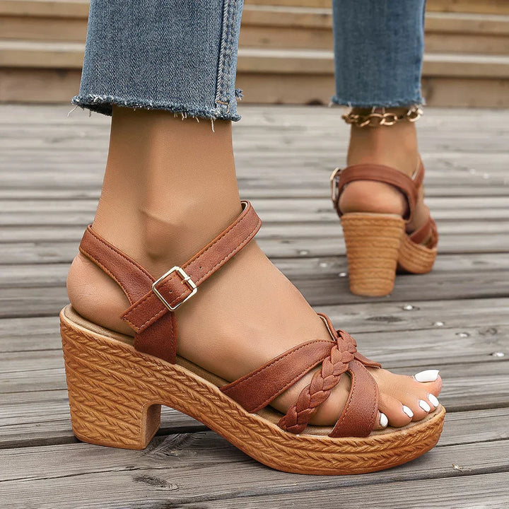 Sadie™ | Trendy Supportive Mid-Heel Platform Sandals