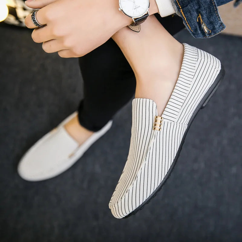 Samuel | Casual Chic Stripe Canvas Loafers