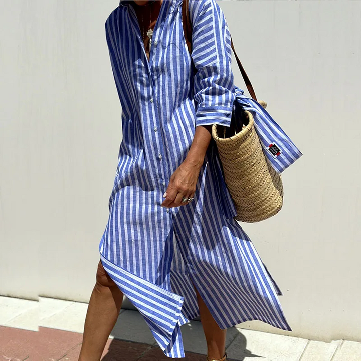 Amalia™ | Striped Long-Shirt Dress