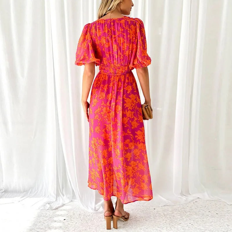 Sophia | Stylish Vibrant Multicolour Maxi-Dress