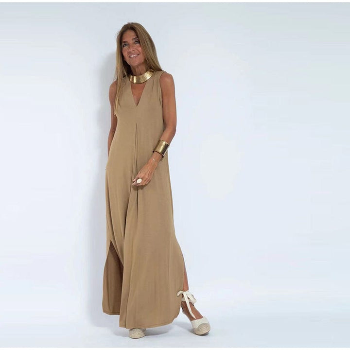 Katherine | Elegant Long Maxi Dress with Matching One-Colour Cardigan