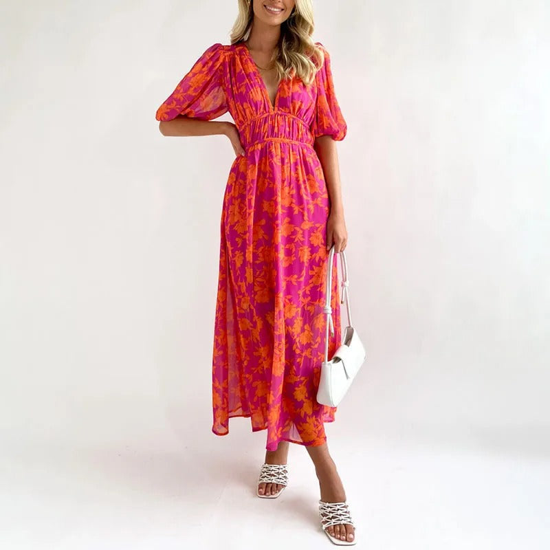 Sophia | Stylish Vibrant Multicolour Maxi-Dress