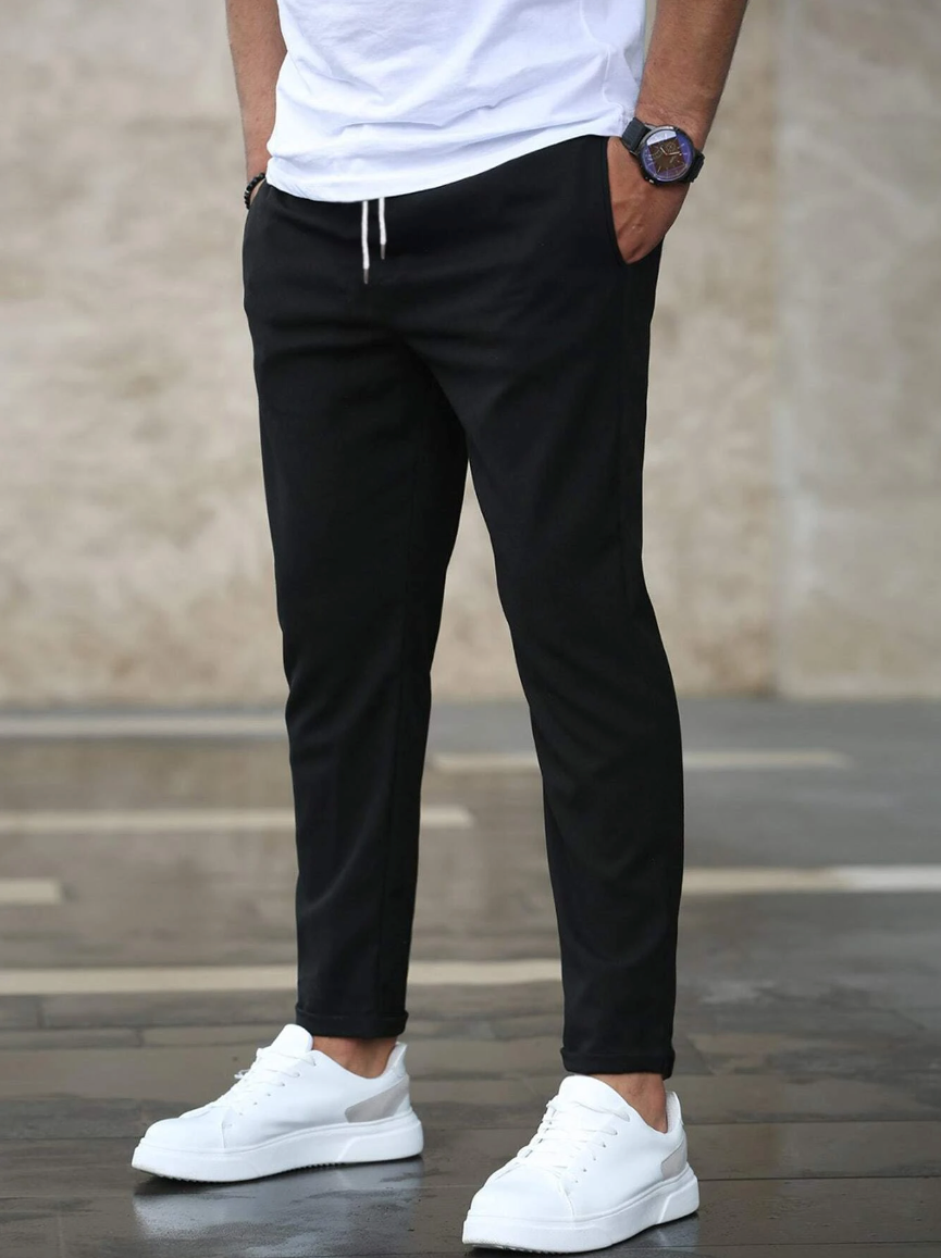 Elwyn | Solid-Colour Comfort Pants with Stretch