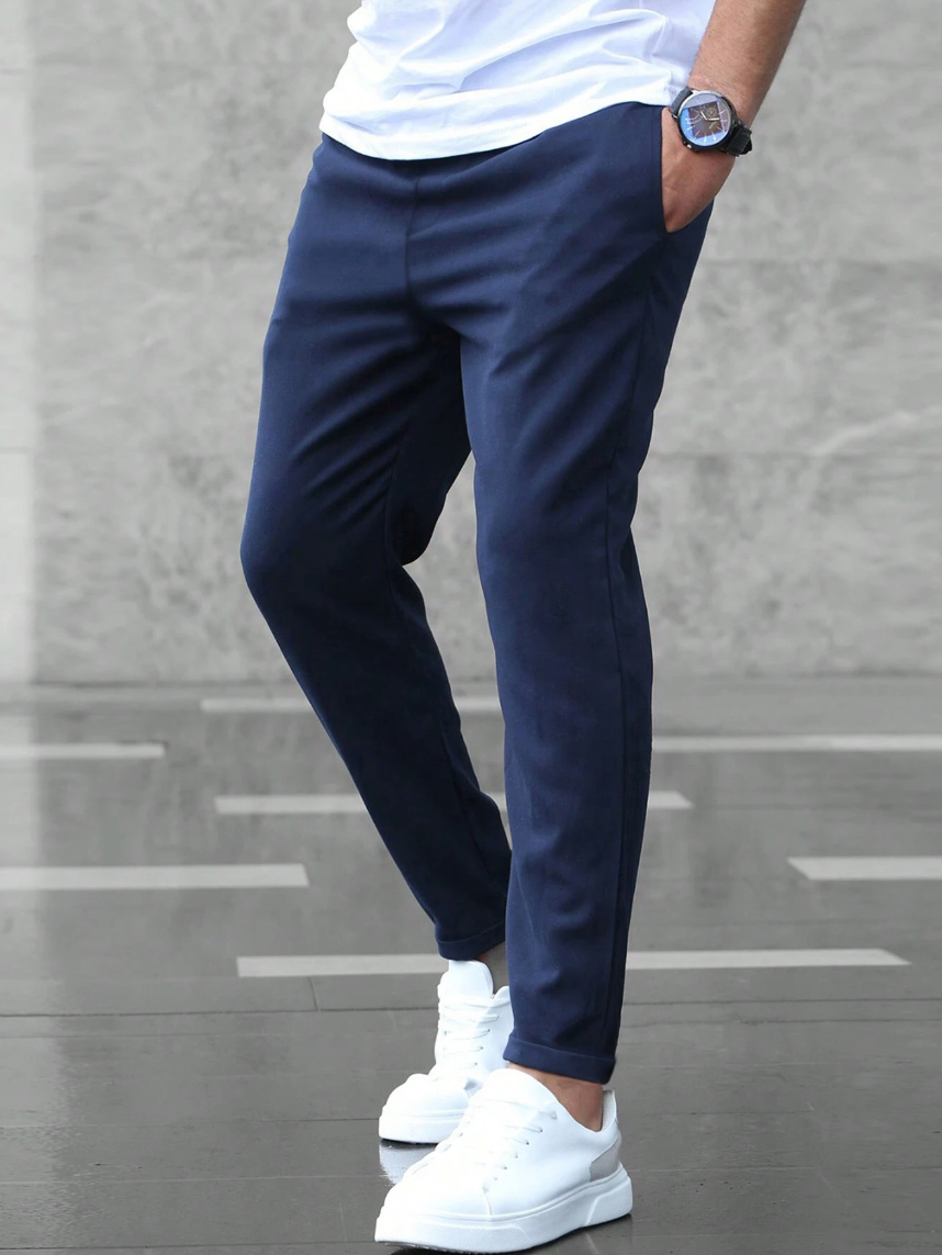 Elwyn | Solid-Colour Comfort Pants with Stretch