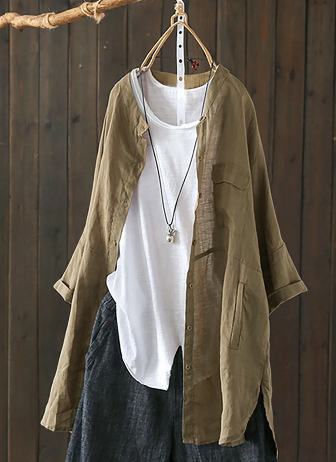 Marcia | Relaxed Casual Linen-Blend Tunic Shirt