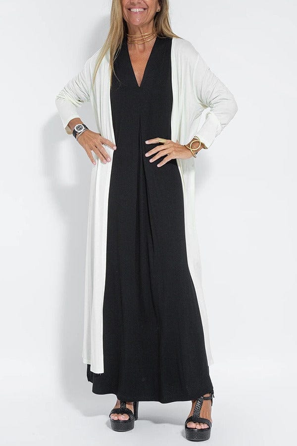 Katherine | Elegant Long Maxi Dress with Matching One-Colour Cardigan