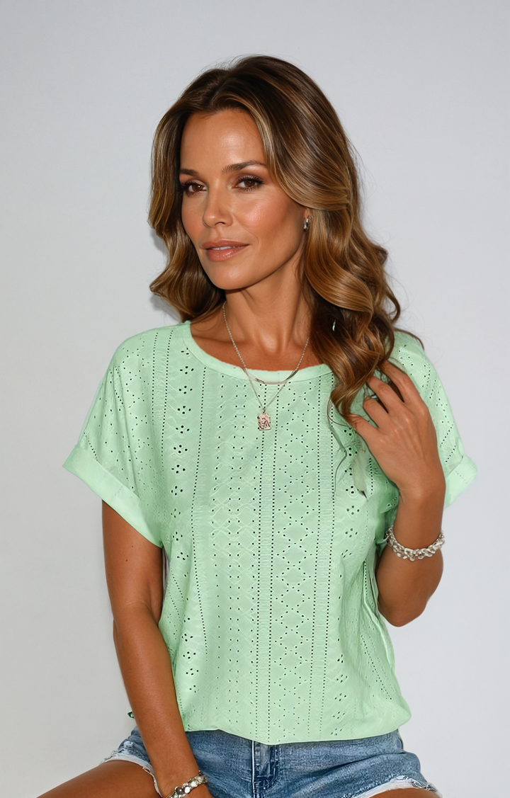 Yelena™ | Casual Elegant Eyelet Top