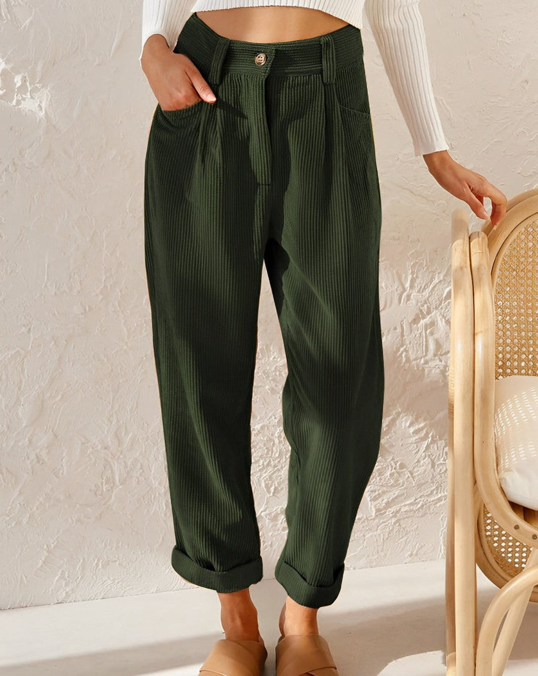 Keira™ | Retro High-Waisted Corduroy Pants