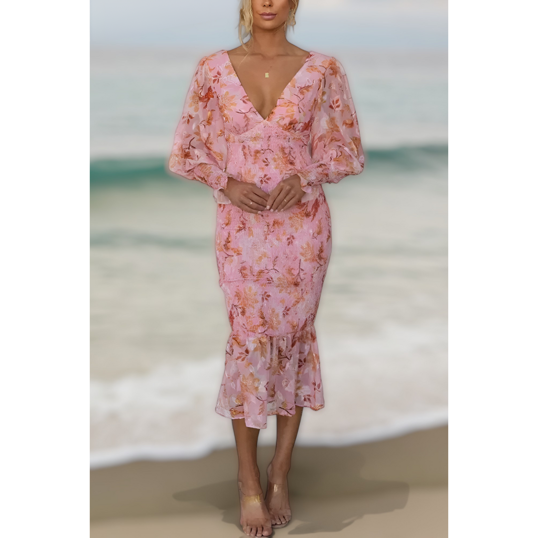 Leandra™ | Elegant Maxi Dress With Floral Pattern