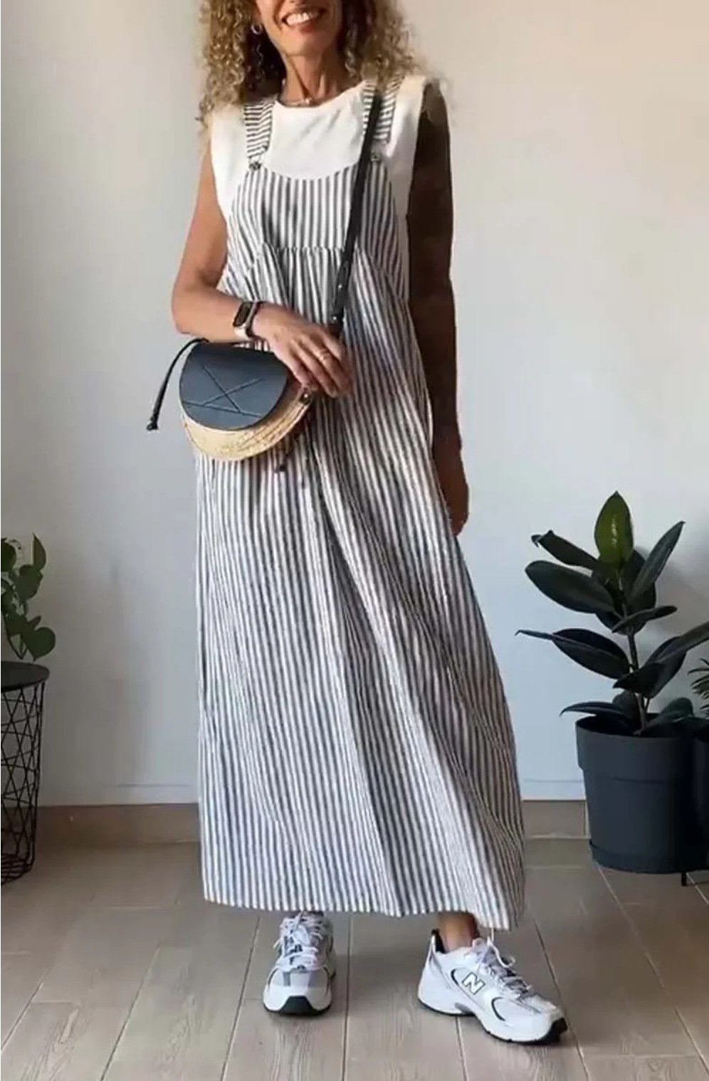 Sofia™ | Casual Striped Maxi Dress Jumpsuit